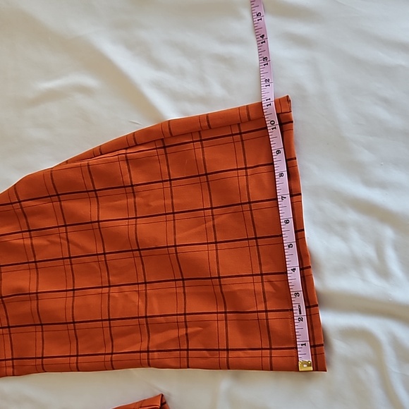 Unique vintage orange plaid wide leg pants Size XS - Picture 11 of 11
